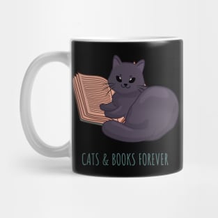 Easily Distracted by Cats and Books Mug